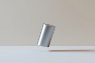 Poster - Silver Cylinder Floating Minimalist Studio Shot