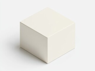 Poster - Square White Box on White Background Studio Shot
