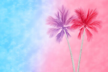 Wall Mural - Pastel Palm Trees Abstract Background