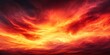 © meristock - Vibrant fire like hues fill the sky clouds in red tones following sunset, creating a stunning display of natural beauty with the profound essence of fire captured in the sky clouds.
