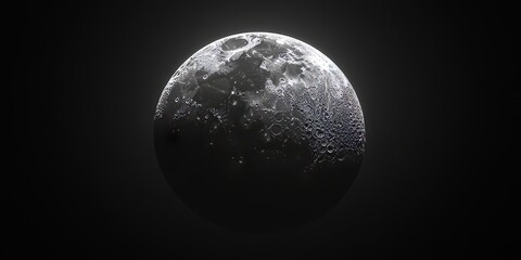 Aufkleber - Half Moon illuminated against a striking black background, showcasing the serene beauty of the Half Moon. The Half Moon creates a captivating focal point in this stunning visual.