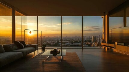 Poster - Luxurious Apartment Sunset Cityscape View
