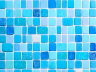 Wall Mural - Blue Glass Tile Mosaic Background Illustration