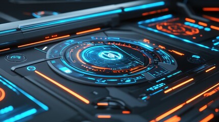 Poster - Futuristic Technology Interface Panel Display
