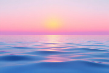 Wall Mural - Pastel Sunset Sea 3D Illustration