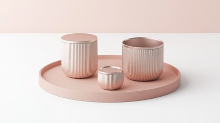 Poster - Rose Gold Containers On A Round Tray
