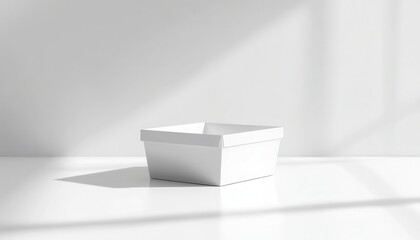 Poster - White Square Cardboard Box on Bright Surface