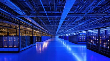 Poster - Modern Data Center Server Room Interior