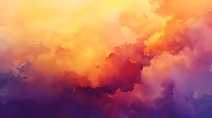 Wall Mural - abstract watercolor cloudscape in warm hues