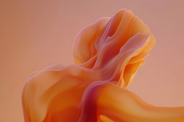 Poster - Abstract 3D Orange Fluid Form