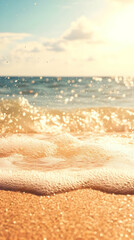 Wall Mural - golden beach wave background