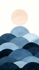 Wall Mural - Abstract Blue Mountain Illustration