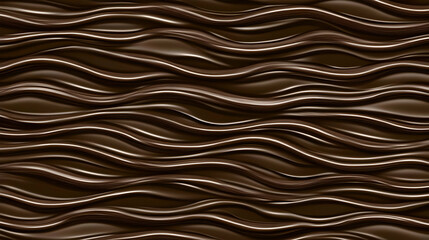 Poster - Dark Chocolate Waves 3D Abstract Background