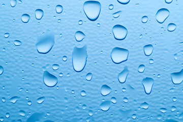 Wall Mural - blue water droplets abstract background