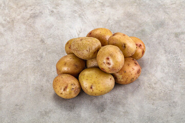 Raw fresh young baby potato