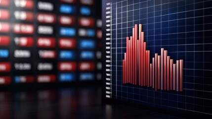 Aufkleber - growth and investment trends illustrated with a realistic stock market chart in a financial space