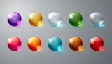 Colorful glossy spheres on a light gray background.