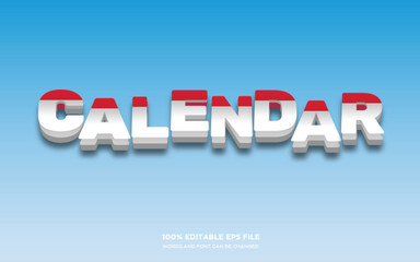 Wall Mural - Calendar paper 3D editable text style effect	
