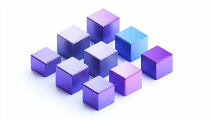Wall Mural - abstract 3d rendering of colorful cubes.