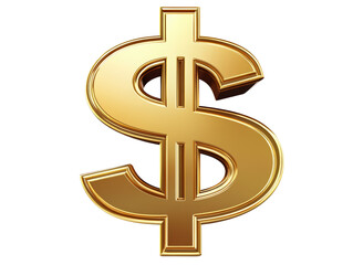 isolated golden dollar sign