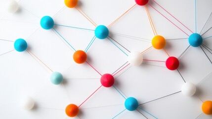 Poster - social networks abstract representation of social networks with colorful nodes and lines forming dyn