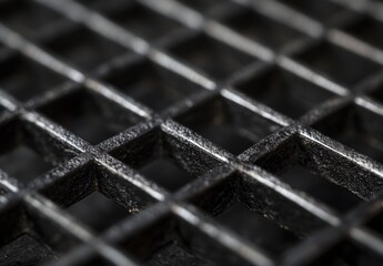 Poster - Close-Up of a Textured Metal Grate with Geometric Patterns, Highlighting Industrial Design and Material Quality, Suitable for Various Applications in Creative Projects