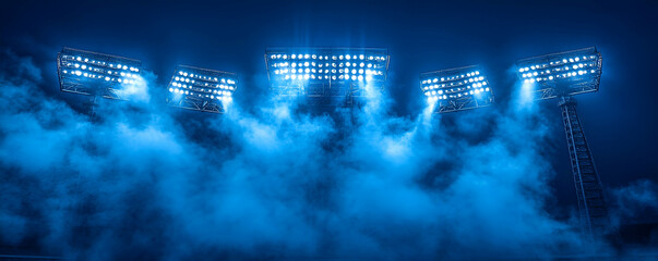 Sticker - Stadium lights, smoke, night, event backdrop