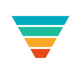 Wall Mural - sale marketing funnels set. business pyramid template with four steps. funnel diagram 4 steps templa