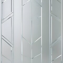 Poster - Frosted glass panels with silver art deco geometric design for background