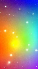 Wall Mural - Colorful cosmic background with stars and rainbow gradient blending beautifully in the night sky