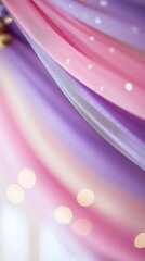 Wall Mural - Abstract Pink and Purple Fabric Drape with Bokeh Lights