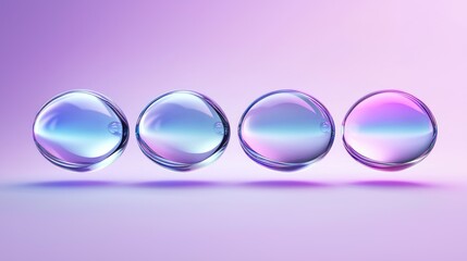 Poster - Dynamic glass orbs reflecting colors in a soft gradient environment abstract art digital artwork