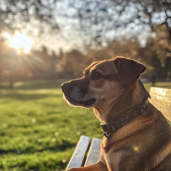 A cute brown boxer puppy sits on the grass, looking adorable in this portrait