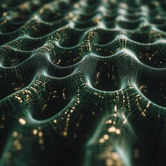 Poster - Neural network analysis digital lab diagram visualization dim light environment overhead view technology concept