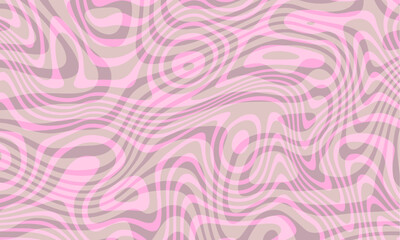 Poster - Abstract horizontal background with colorful waves. Trendy vector illustration in style retro 60s, 70s. Pastel colors