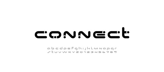 technical wide future font, digital cyber alphabet, letters a, b, c, d, e, f, g, h, i, j, k, l, m, n