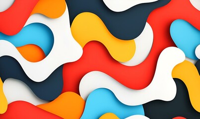 Poster - Geometric Harmony, vibrant shapes intertwining, symbolizing the interconnectedness of online learning and knowledge sharing.