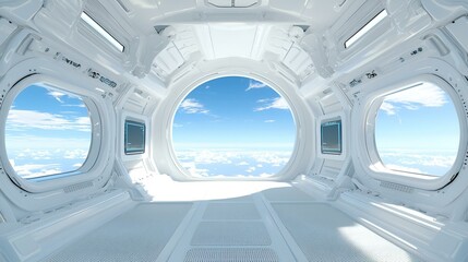 Poster - Futuristic online learning space, immersive technology, vibrant digital interfaces, collaborative virtual classrooms, engaging educational experience