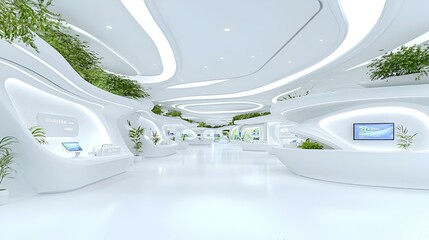 Poster - Futuristic customer service hub featuring sleek technology, interactive interfaces, vibrant colors, and a welcoming atmosphere for users.