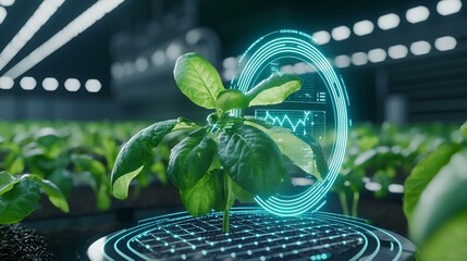 Poster - Innovative Digital Crop Monitoring System, showcasing live data analytics for agricultural productivity and resource management.
