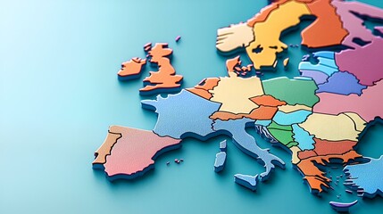  Vibrant Political Map of Europe, showcasing clear borders, colorful regions, and major cities, highlighting cultural and geographical diversity.