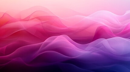 Poster - Smooth gradient background transitioning from soft pink to deep burgundy featuring elegant purple waves that blur seamlessly creating a dreamy abstract template for design use