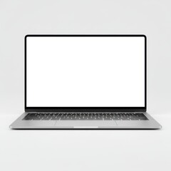 Poster - Modern laptop with blank white screens isolated on white background