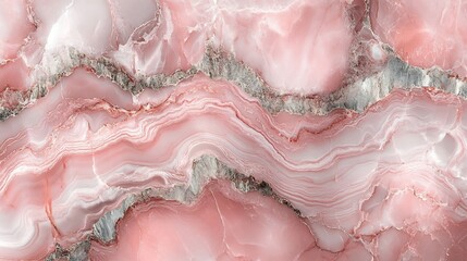 Poster - Soft rosepink marble texture delicate silver veins creating a fluid wave pattern across the stone The elegant and warm tones add a touch of luxury to modern interior designs and architectural features