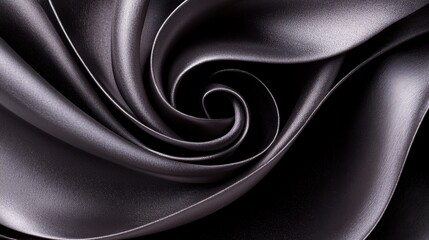 A close up of a black fabric with a spiral design