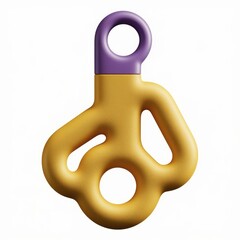 Aufkleber - Abstract yellow and purple 3D render of a quirky, playful character design.
