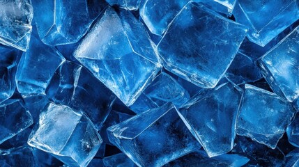 Wall Mural - glistening ice cubes stacked on dark backdrop, creating refreshing visual