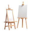 © Shahzaib - Wooden Easels Blank Canvases Art Studio Painting Design Mockup Template life tool white craft frame