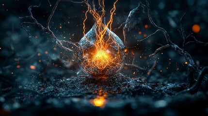 Poster - Digital energy dynamics abstract environment visual art conceptual space macro view life cycle exploration