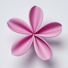 Leinwandbilder - A stylized pink flower with six petals, creating a symmetrical and elegant design.